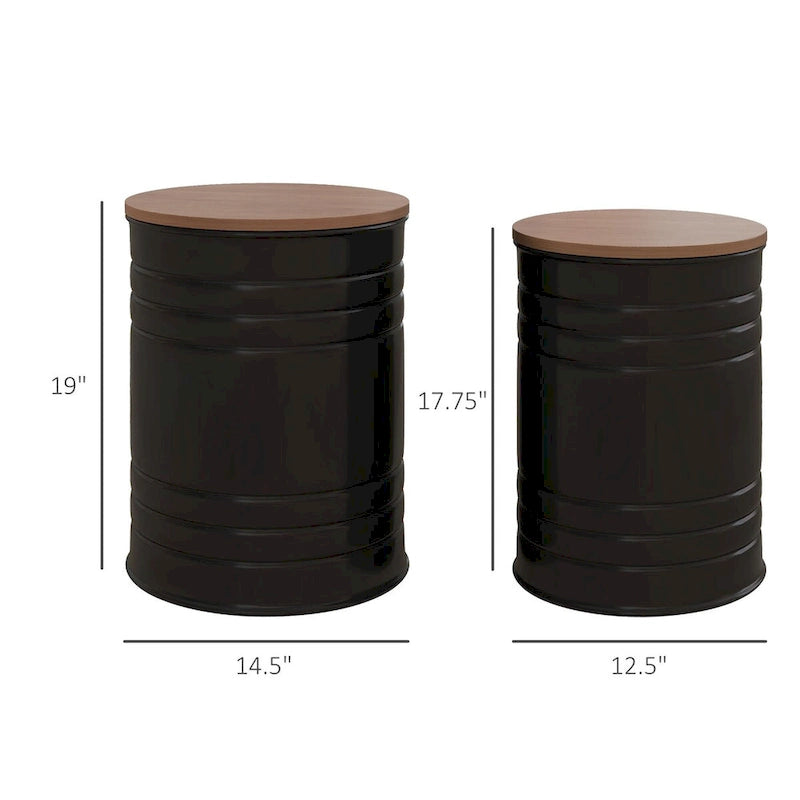 Nesting Storage Ottomans (2-Pack) with Lids, Hidden Space