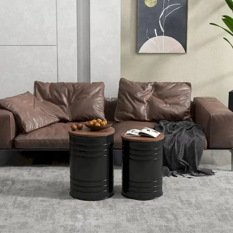 Nesting Storage Ottomans (2-Pack) with Lids, Hidden Space