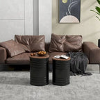 Nesting Storage Ottomans (2-Pack) with Lids, Hidden Space