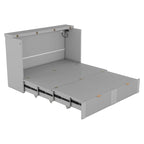 Full Size Murphy Bed Wall Bed with Drawer and Sockets & USB Ports