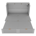 Full Size Murphy Bed Wall Bed with Drawer and Sockets & USB Ports