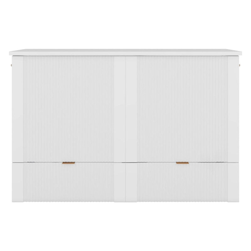 Full Size Murphy Bed Wall Bed with Drawer and Sockets & USB Ports