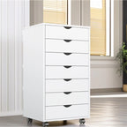 Mobile Wood Storage Cabinets with Wheels and 7 Drawer