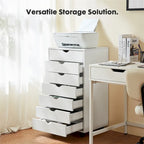 Mobile Wood Storage Cabinets with Wheels and 7 Drawer