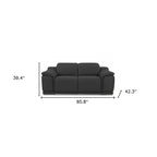 Two Piece Indoor Dark Gray Italian Leather Five Person Seating Package