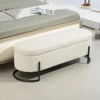 Upholstered Fabric Storage Ottoman with Safety Hinge