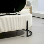 Upholstered Fabric Storage Ottoman with Safety Hinge
