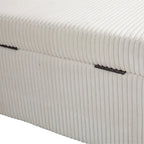 Upholstered Fabric Storage Ottoman with Safety Hinge