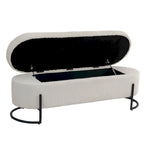 Upholstered Fabric Storage Ottoman with Safety Hinge