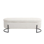 Upholstered Fabric Storage Ottoman with Safety Hinge