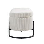 Upholstered Fabric Storage Ottoman with Safety Hinge