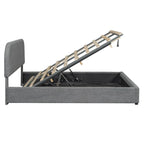 Elegant Upholstered Platform Bed with Curved Headboard