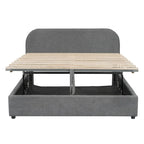 Elegant Upholstered Platform Bed with Curved Headboard