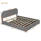 Elegant Upholstered Platform Bed with Curved Headboard