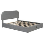 Elegant Upholstered Platform Bed with Curved Headboard