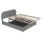Elegant Upholstered Platform Bed with Curved Headboard