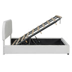 Elegant Upholstered Platform Bed with Curved Headboard