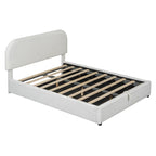 Elegant Upholstered Platform Bed with Curved Headboard