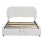 Elegant Upholstered Platform Bed with Curved Headboard