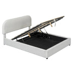Elegant Upholstered Platform Bed with Curved Headboard