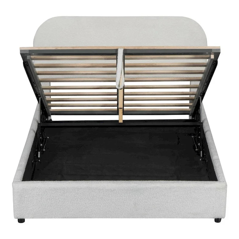 Elegant Upholstered Platform Bed with Curved Headboard